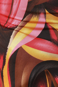 Abstract Whirl Keyhole Yoke Midi Dress